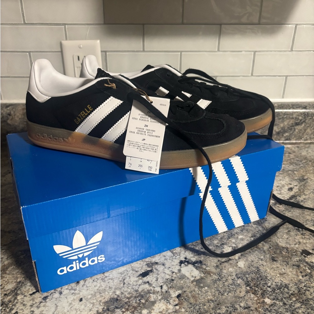 adidas Gazelle Black and White Sneakers